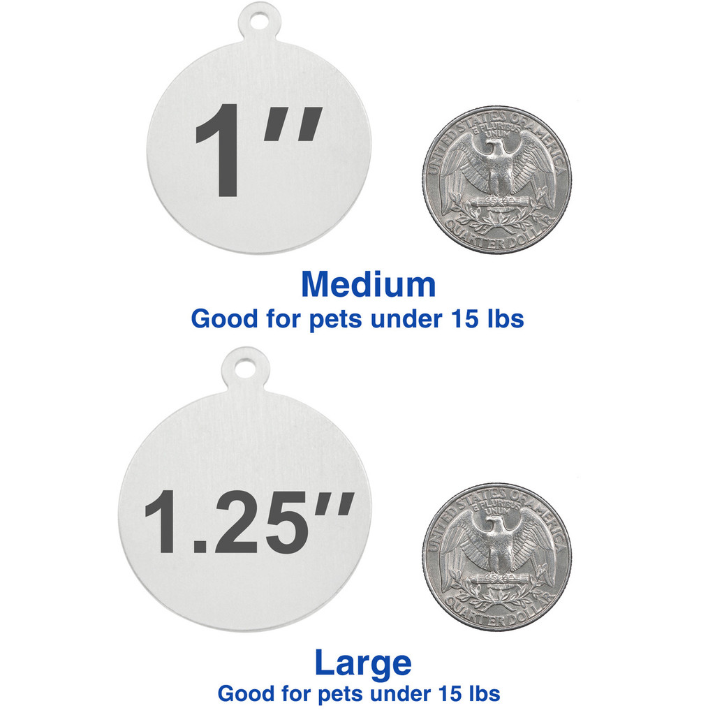 Leash King Engraved Pet ID Tags for Dogs - Personalized Stainless Steel Identification Tags - Custom Name Tag w/Split Ring Pack Attachment- Made in USA- 1 OR 1.25" - MOMMY