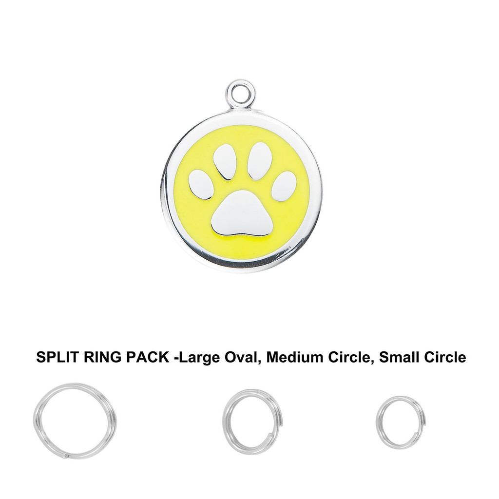 Cute and Durable Custom Laser Engraved Pet ID Tags with Ring Pack  for Dogs and  Pets - CLAW-S