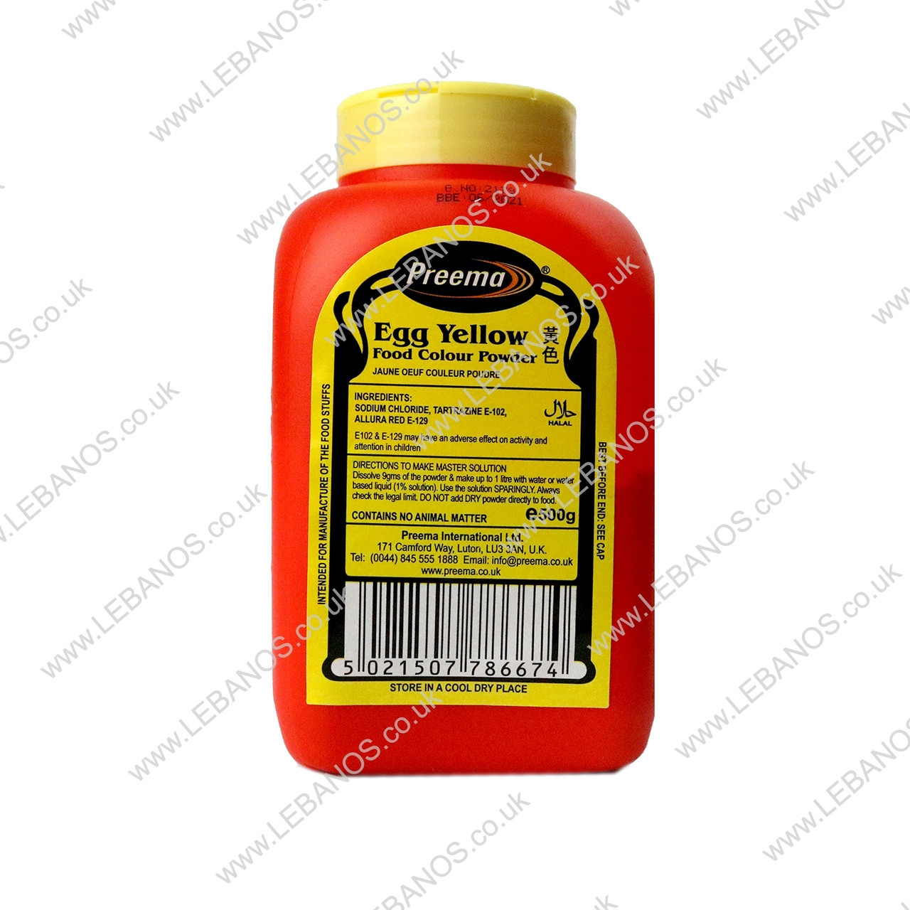 Food Colouring Powder/Egg Yellow Preema 500g Lebanos Foods