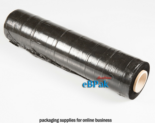 4x 500mm x 400m 25UM BLACK Hand Stretch Film