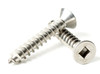 #10 Square Drive Flat Head Sheet Metal Screw SS