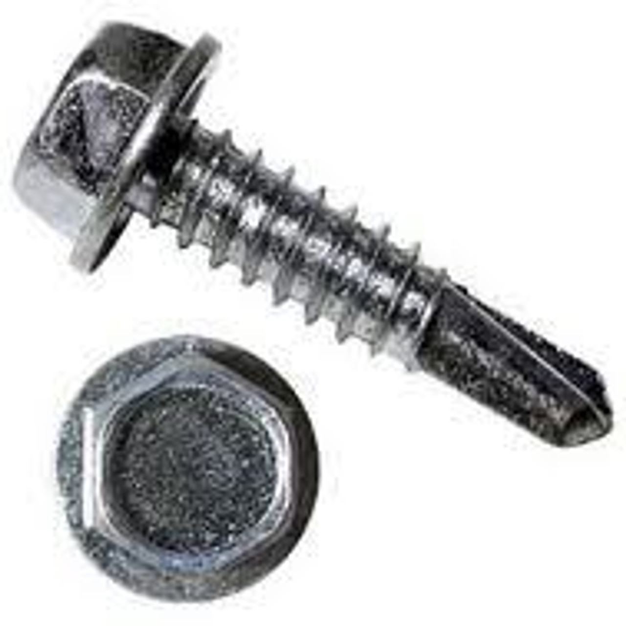 #10 Hex Washer Head Self Drilling Screws - Plated