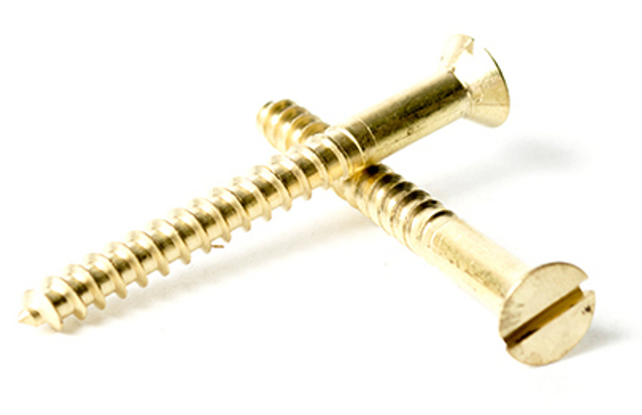 Brass Slotted Flat Head Wood Screw The Nutty Company Inc