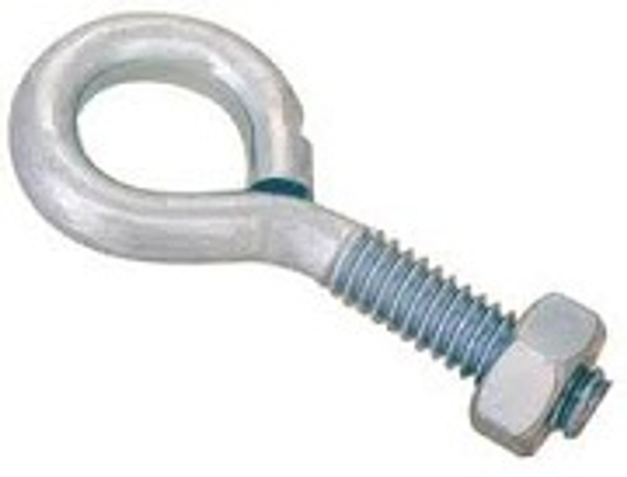 1/4-20 x 3-1/2 Bent Eye Bolt w/ Nuts - Plated Steel