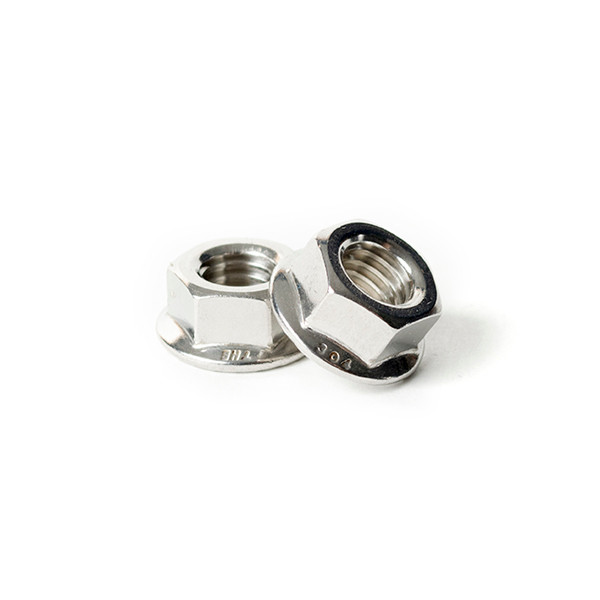 3/8-24 Hex Flange Nuts with Serrations, Steel, Zinc Plated and Baked