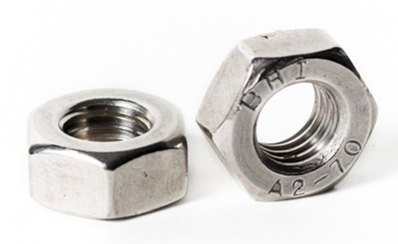 M2 x 0.4 Hex Jam Nut A2 Stainless Steel DIN 439