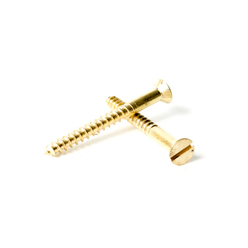 #10 X 1-1/2 Brass Slotted Flat Head Wood Screw | The Nutty Company, Inc.