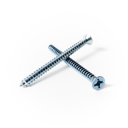 8 x 3 1/2 Phillips Flat Head Sheet Metal Screw - Plated | The Nutty Company, Inc.