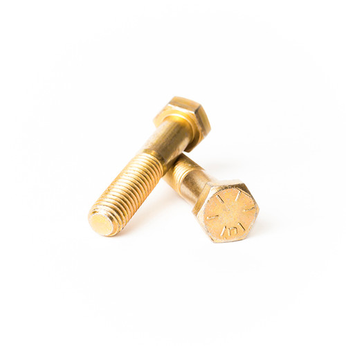 7/16-14 X 6" Grade 8 Hex Cap Screws – Coarse Thread, Yellow Zinc (TheBoltBarn)