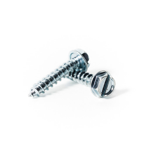 8 x 1 Slotted Hex Washer Head Sheet Metal Screw - Plated | The Nutty Company, Inc.