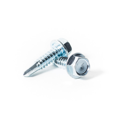 14 x 3 1/2" Hex Washer Head #3 Point Self Drilling Screw Plated | The Nutty Company, Inc.