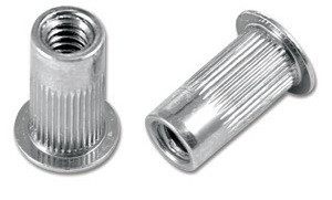 M10 x 1.5 Ribbed Rivet Nut (MLR) - Steel (.027-.150 Grip) | The Nutty Company, Inc.