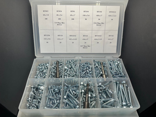 618 pc. Hex Tek (Self-Drilling) Screw Assortment - Zinc Plated Steel (KAHT618) | The Nutty Company, Inc.