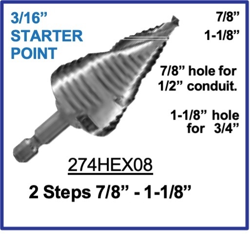 HSS Step Drill 274HEX08