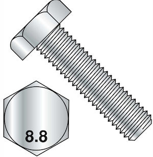 M8-1.25 x 30 mm (FT) 8.8 Hex Cap DIN 933 Plated - The Nutty