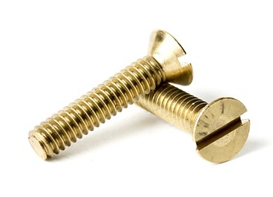 10-32 Brass Flat Head Slotted Machine Screw | The Nutty Company, Inc.