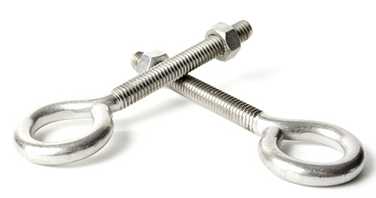3/8" Stainless Steel Bent Eye Bolts | The Nutty Company, Inc.