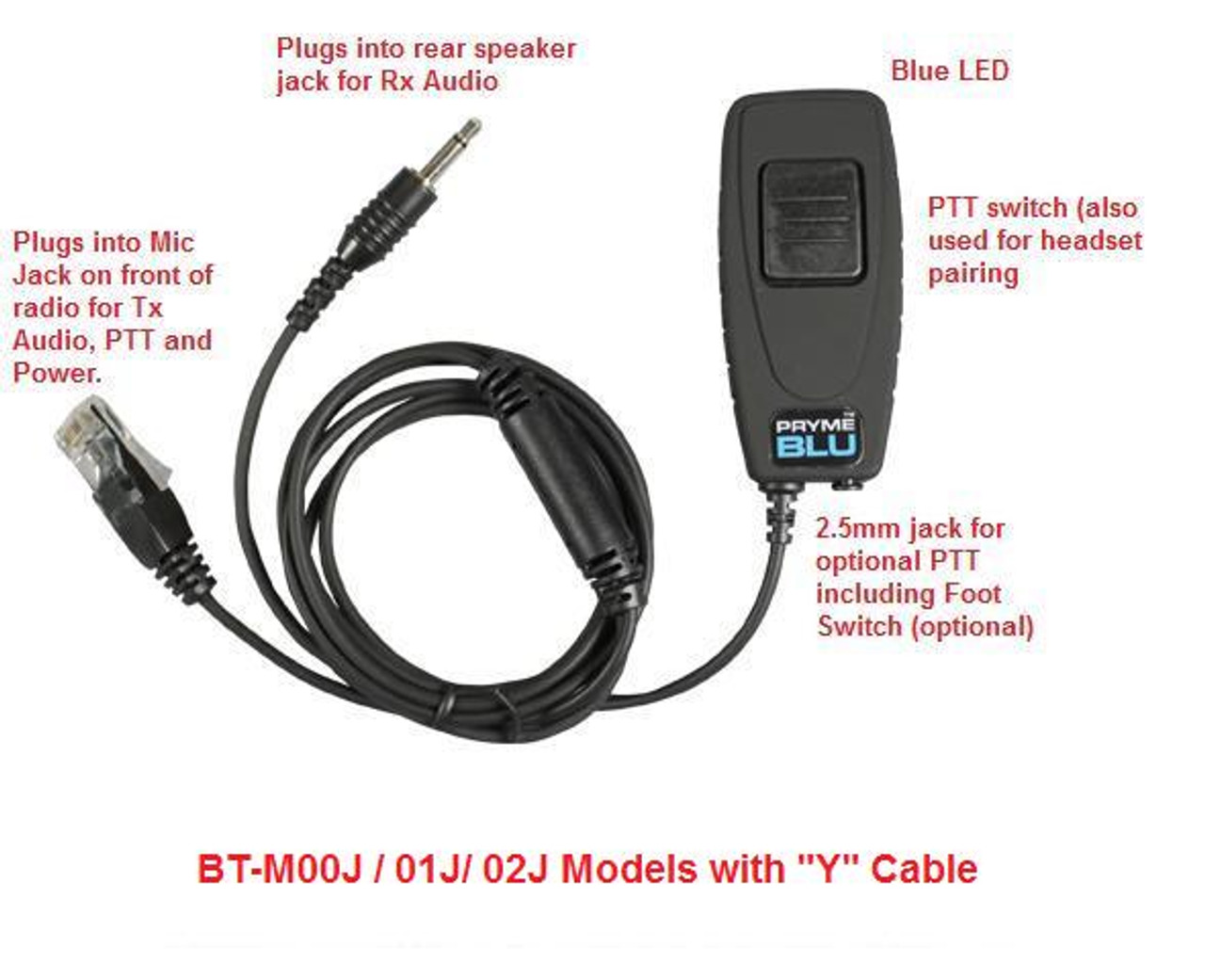 PRYMEBLU BT-M02J Bluetooth Mobile Radio Adapter for Kenwood