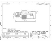 HITECH WIRELESS RFA-8381 BNC-Female to SMA-Female Coaxial Adapter 