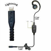 KLEIN ELECTRONICS Klein OEM-CURL-ZLO-LI Single Wire Earpiece for Zello on iOS 