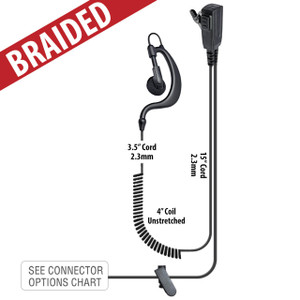 ROCKET SCIENCE BodyGuard-Y4-BR Braided Cable Two Wire Earpiece 