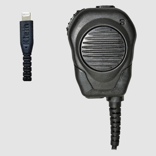 Klein VALOR RSM for Lightning iOS: Rugged PTT speaker mic for Apple devices. Amplified audio.
