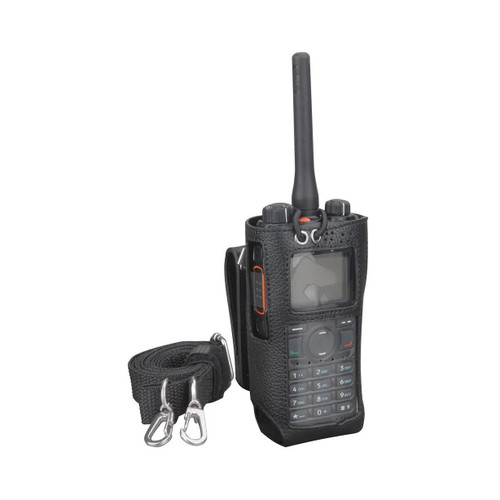  Hytera LCY003 Leather Carrying Case with LCD Display and Keypad Window 