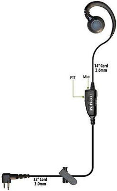 KLEIN ELECTRONICS Klein 1 Wire CURL Ear Piece for Motorola, Blackbox and Others 