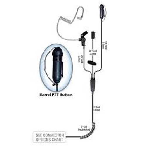 ROCKET SCIENCE Stealth 3 Wire Kit with Barrel PTT for Motorola M7 
