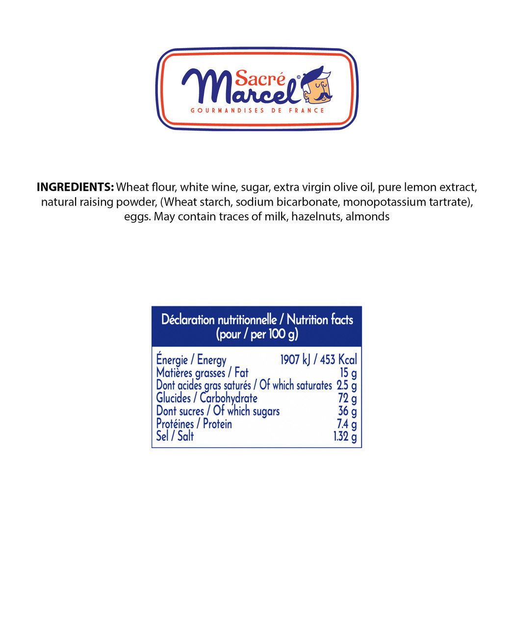 Sacré Marcel - COte d'azur Tin with Lemon Canistrelli Cookies, 3.5oz