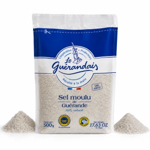 Le Guérandais fine French grey sea salt bag, 500g hand-harvested celtic sea salt from Guérande