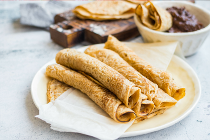 Vegan crepes on a plate