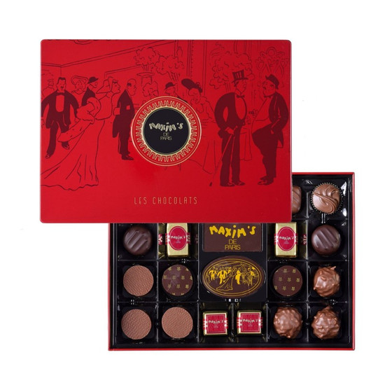 Maxim’s de Paris Assorted Chocolates in Red Tin – 22 French gourmet chocolates