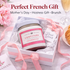 French gourmet raspberry jam gift box, perfect for Mother’s Day, hostess gift, or brunch present.