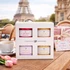 French jam gift box in a Parisian setting with the Eiffel Tower, showcasing premium artisan preserves made in Paris.
