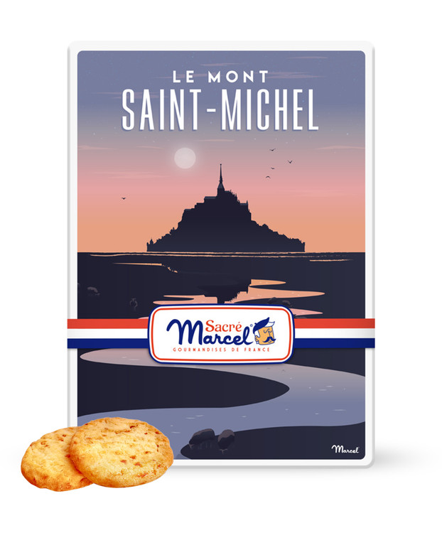 Sacré Marcel - Mont Saint Michel Tin with French Apple Shortbreads, 3.5oz
