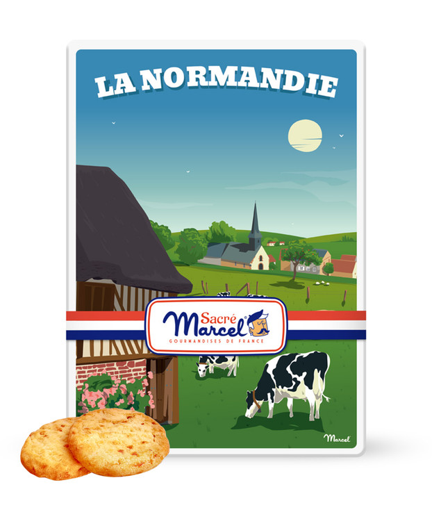 Sacré Marcel - Normandie Countryside Tin with French Apple Shortbreads, 3.5oz