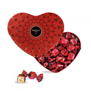 Heart Tin Box Chocolate Covered Nougats - Maxim's De Paris