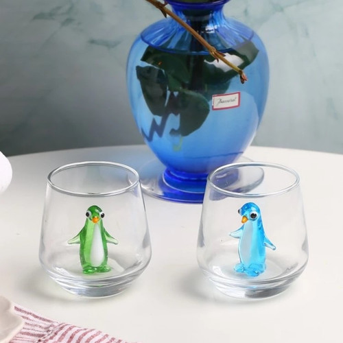 Penguins 6pc Coffee Water Glass Set 95cc