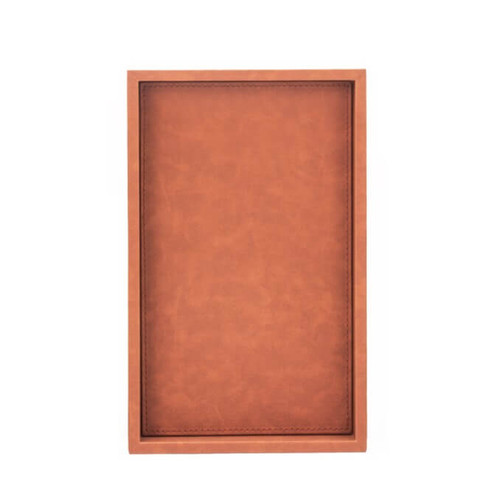 Orange Leather Covered Tray