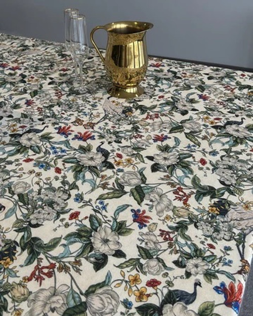 Cream Flower Tablecloth