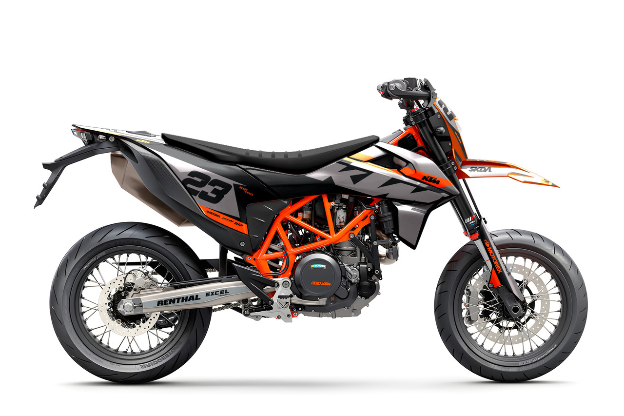 CURE CHROME Silver KTM 690 Full Graphics Kit | SKDA USA