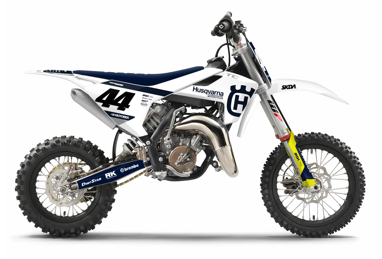 CLASS White Husqvarna Mini Bike Full Graphics Kit | SKDA USA