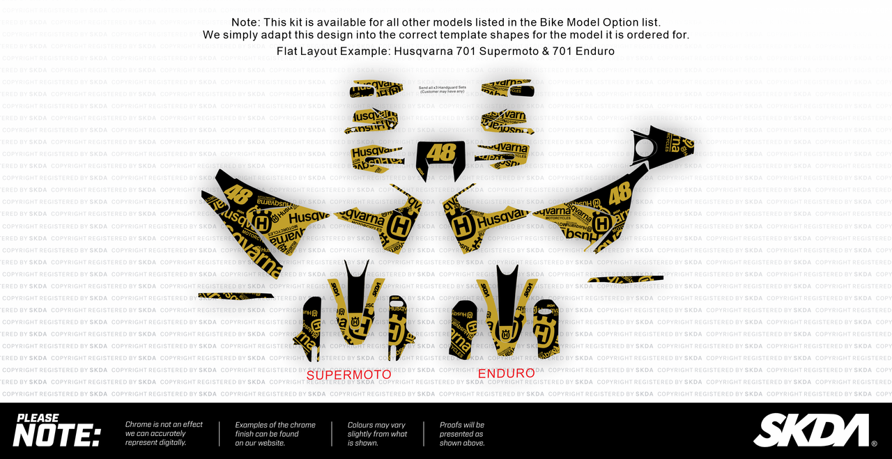 TEASE CHROME Gold 701 Full Graphics Kit - SKDA - US Store