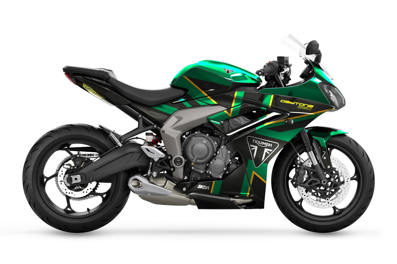ROYAL CHROME Green/Gold Daytona Full Graphics Kit | SKDA USA
