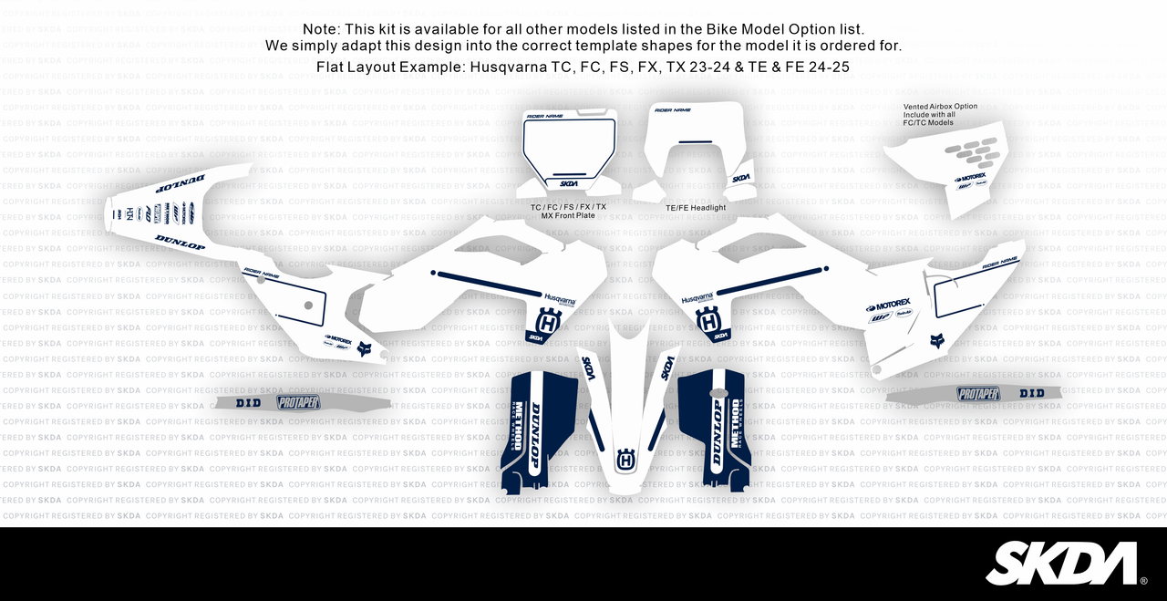 AWOL Wht/Nvy Husqvarna Full Graphics Kit | SKDA USA