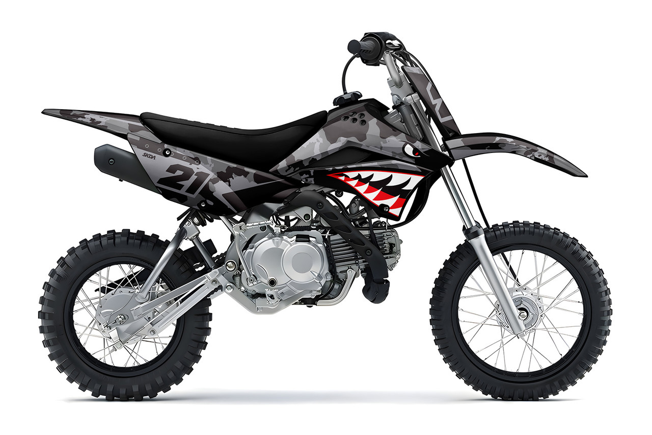 BOMBER Black Kawasaki Mini Full Graphics Kit SKDA USA - Main Image