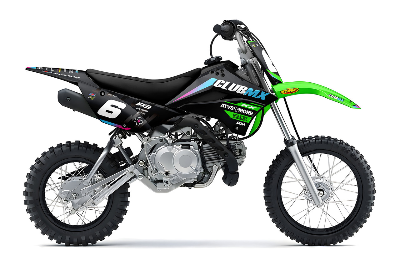 CLUBMX V1 Black Kawasaki Mini Full Graphics Kit SKDA USA