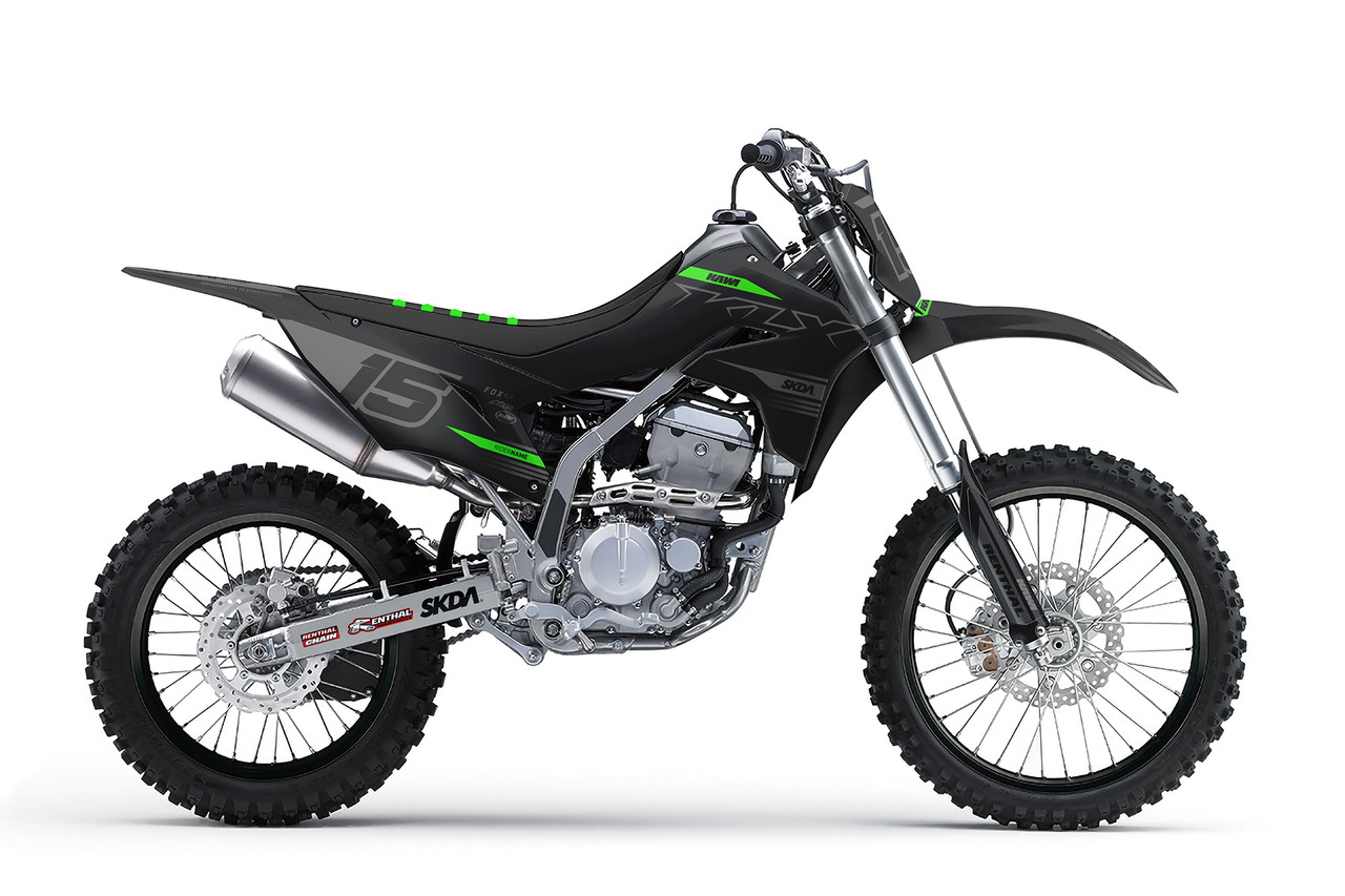 KLX125 シュラウド カウル グリーン ブラック SMOKE V2 Blk/Grn KLX/KDX Full Graphics Kit | SKDA USA