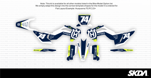 PIONEER Navy Husqvarna Full Graphics Kit | SKDA USA